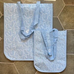 Lululemon Athletica Sky Blue Patterned Totes